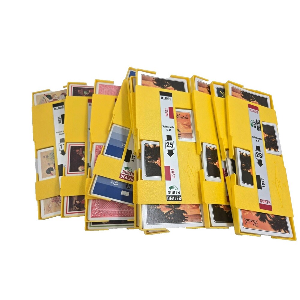 Vintage Baron Barclay Plastic Bridge Boards Dealer Card Holders & Cards 12 Sets